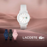 Lacoste Reloj Analógico de Cuarzo para Mujer Colección LACOSTE.12.12 con Correa de Silicona Blanca - 2000960