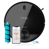 Cecotec Robot Aspirador y Fregasuelos Conga 3890 Titanium. Láser, Potencia de succión de 2300 Pa, Gestión de estancias, Mapa Interactivo, Control App, Asistente Virtual, Tanque de sólidos y Mixto