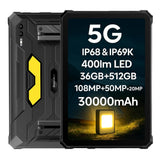 Blackview Active 10 Pro 5G Tablet Resistente, Batería 30,000mAh, Luz para Camping de 400lm, 11'' FHD+, Android 14 IP68 Tablet, 36GB+512GB(2TB Ampliable), Dual SIM 5G, 108MP+50MP+20MP, NFC GPS Negro