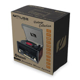Muse MT112W - Micro Sistema CD y Radio con Giradiscos Muse Tres velocidades, Bluetooth, USB y Lector de Tarjetas SD