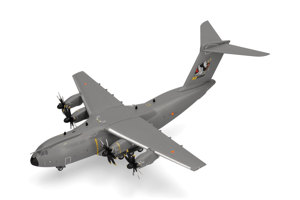 herpa Avión Spanish Air Force Airbus A400M Atlas (ala 31), Zaragoza – 50 Aniversario, Escala 1:500, Pieza de colección, Modelo sin Soporte, Metal