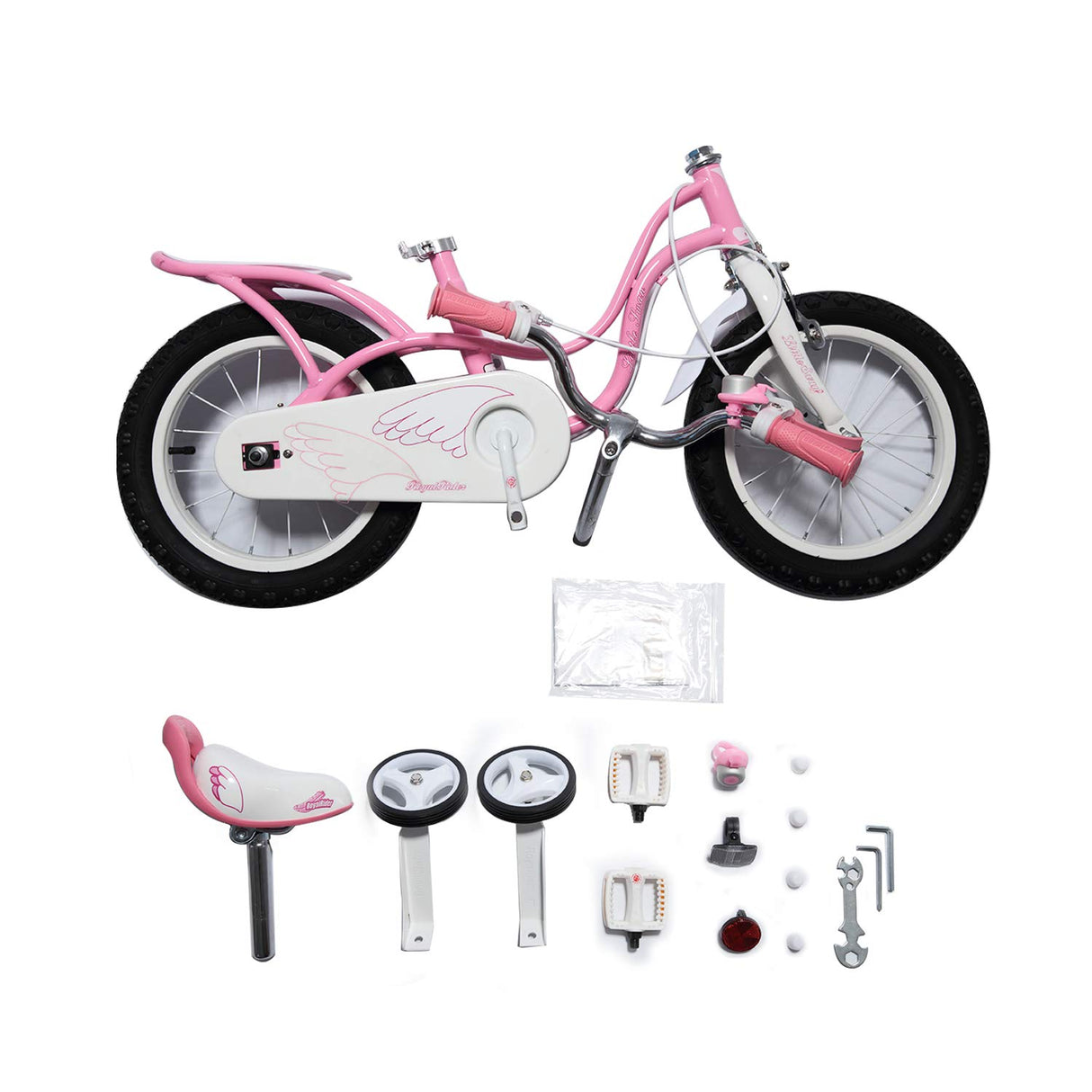 Royal Baby Little Swan Bicicleta Infantil, Unisex-Youth, Rosa, 18 Pulgadas Freno de Mano