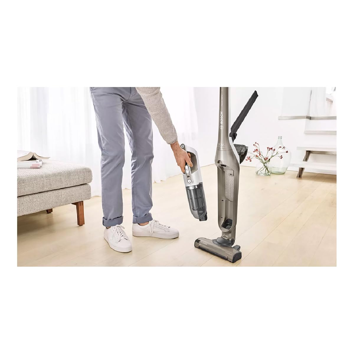 Bosch - Aspirador Vertical sin Cable Flexxo Gen 2, 28 W, 0.4 litros, Serie 4, Marrón, BBH3ALL23