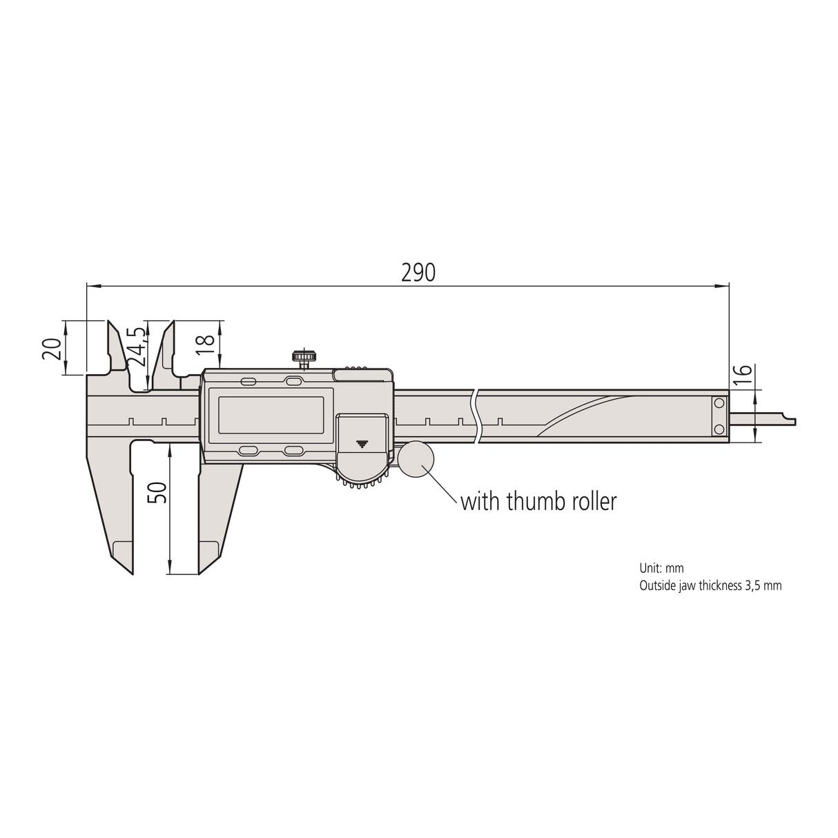 Mitutoyo 500 – 197 – 30 serie 500 Aos absoluta Digimatic pinzas con la exclusiva tecnología absoluta Codificar, 0 "-8"/0 Mm-200 mm gama
