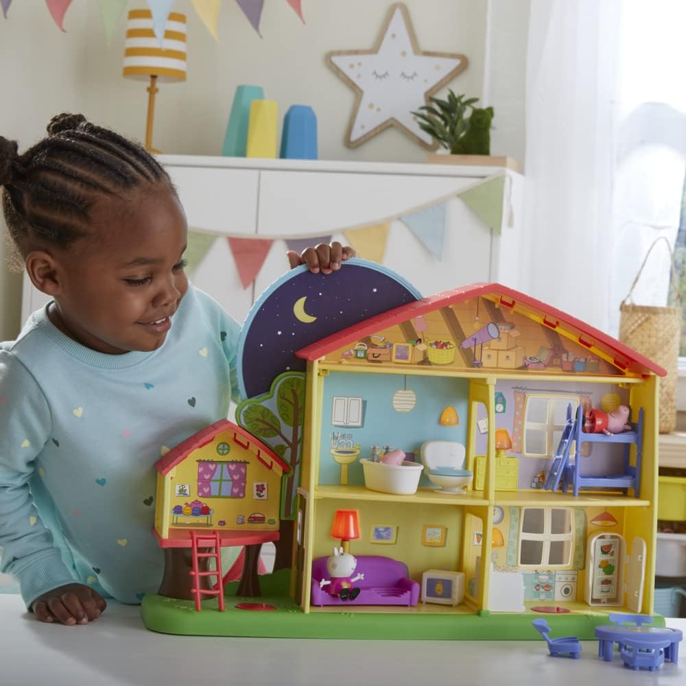 Peppa Pig Peppa’s Adventures Peppa's Playtime to Bedtime House Pre-school Toy, Speech, Light and Sounds, Ages 3 and Up , Red