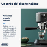 De'Longhi Dedica - Cafetera de Bomba de Acero Inoxidable para Café Molido o Monodosis, Cafetera para Espresso y Cappuccino, Depósito de 1.3 Litros, Sistema Anti-goteo, EC685.BK, Negro