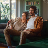 Meliconi Auriculares Easy Digital Bundle, 2 auriculares de TV estéreo inalámbricos, 100% digitales, con entrada de audio analógica/digital y base de transmisor dimensional negro