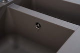 Respekta Denver Fregadero Mineralite de material compuesto en gris hormigón/Fregadero empotrado de 1,5 cubetas de 100 x 50 cm/Apto para bases a partir de 60 cm de ancho