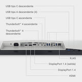 Dell U2724DE UltraSharp Thunderbolt 27" QHD (2560x1440) Monitor, 120Hz, IPS Black, 5ms, 98% DCI-P3, 2x Thunderbolt, 2x USB-C, 2x DisplayPort, HDMI, 4x USB, RJ45, 3 Años de Garantía, Plata