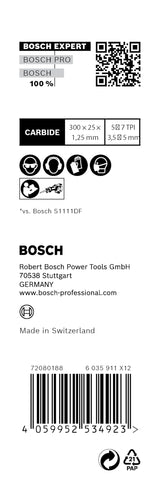 Bosch Professional 10x Hojas de sierra sable Expert `Wood with Metal Demolition` S 1267 XHM (para Madera con metal duro, Longitud 300 mm, accesorios Sierra sable)