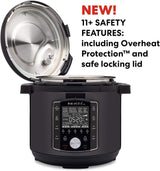 Instant Pot Pro Olla a Presión Eléctrica Multifunción 10 en 1, Cocción Lenta, Arrocera, Vaporera, Yogurtera, Sartén para Saltear, Esterilizador y Al vapor – Acero Inoxidable, 1200 W – 5,7 L, Negro