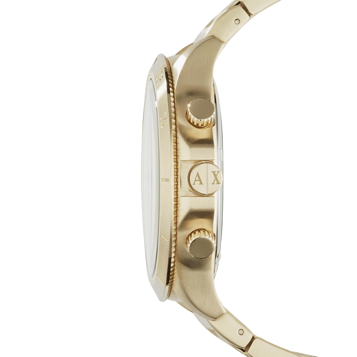Armani Exchange Relojes de hombre, Movimiento de cuarzo cronógrafo y caja de 50 mm con correa de acero inoxidable, Tono Oro