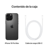 Apple iPhone 16 Pro MAX (256 GB) - Titanio Negro + Funda de Silicona con MagSafe - Denim