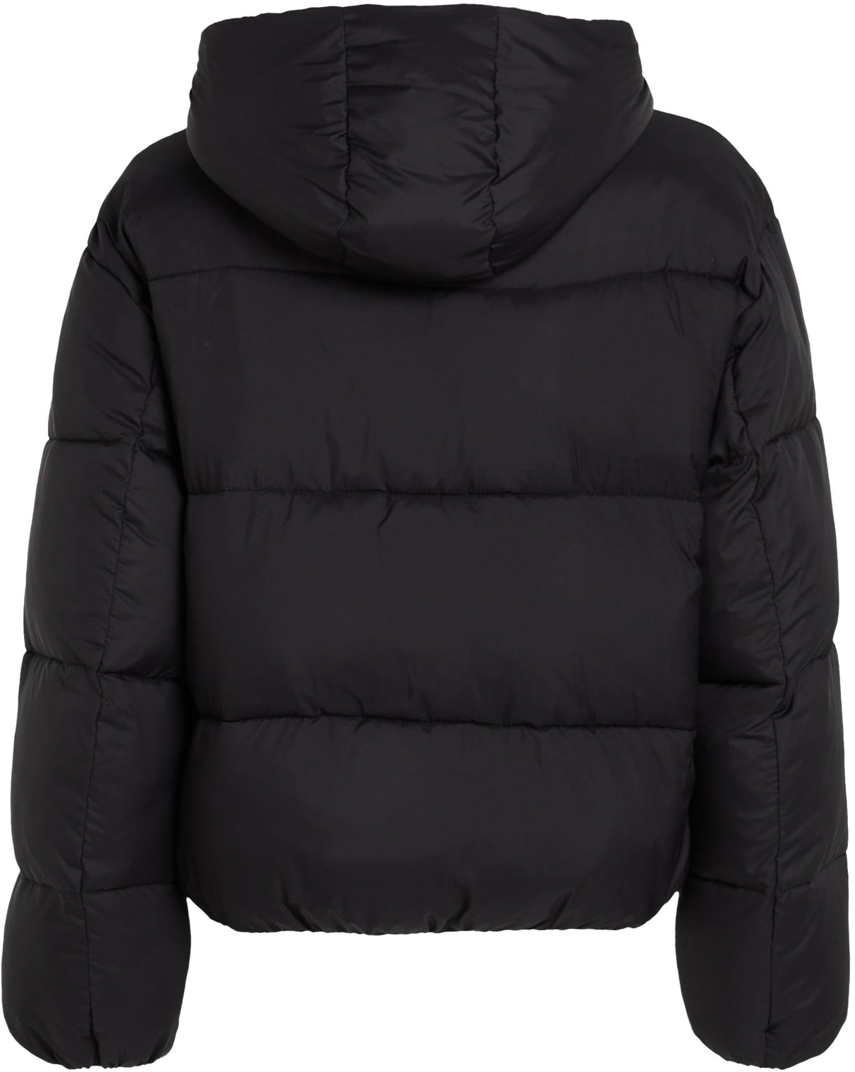 Calvin Klein Cazadora acolchada Mujer Short Hooded Puffer con capucha, Negro (Ck Black), XS