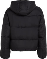 Calvin Klein Cazadora acolchada Mujer Short Hooded Puffer con capucha, Negro (Ck Black), XS