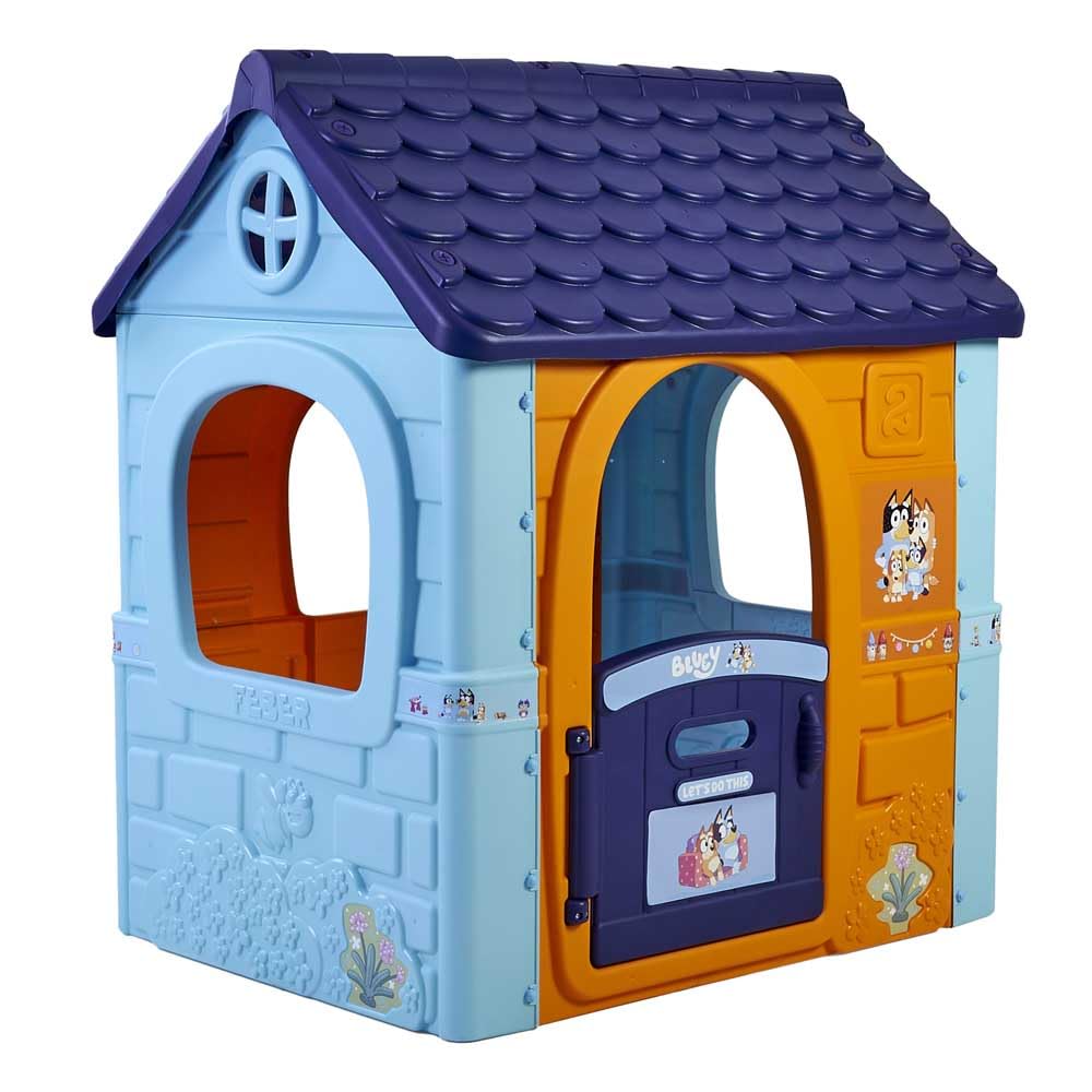 FEBER - Bluey Fantasy House, casita Infantil de Juegos con Puerta abatible, para Jugar al Aire Libre o en casa, casa Resistente y de facil Montaje, para niños de 2 a 6 años, Famosa (FEU11000)
