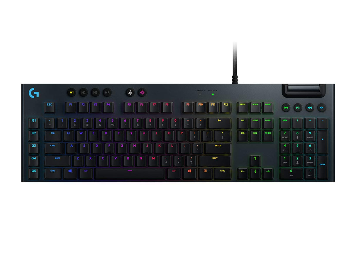 Logitech G 815 Teclado mecánico Gaming Switch táctil GL Perfil Plano diseño escandinavo Carbono