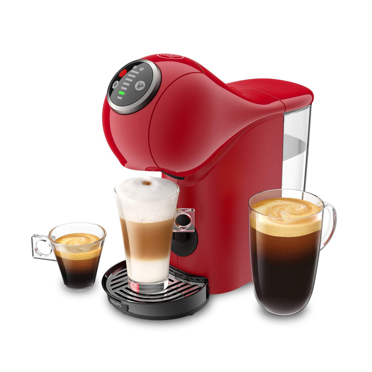 Krups Nescafé Dolce Gusto Genio S Plus KP3405. Cafetera de cápsulas, Eco, pantalla táctil, 4 ajustes temperatura, rojo