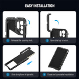 NEEWER PA042 S24 Ultra Handy Cage Jaula Video Rig Estabilizador con PA045S Mango Lateral, PA045E Bluetooth Disparador Mango de 67 mm Filtro Adaptador de 17 mm Placa de Lente Trasera, T Mount Adaptador