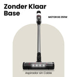 Zeegma ZONDER KLAAR Base Aspirador Vertical sin Sable 250W, Funcionamiento hasta 55 min., 3 Modos de Funcionamiento, Cepillo Eléctrico LED Tecnología Smart Sensor de Polvo, Función de Limpieza