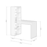 Habitdesign Mesa de Ordenador, Escritorio con Estanteria Reversible, Blanco Artik, Modelo Duplo, Medidas: 120 cm (Ancho) x 53 cm (Fondo) x 144 cm (Alto)