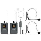 Audibax Missouri Free Head Dual UHF Sistema de Micrófono de Diadema con Receptor Recargable