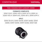 Samyang MF 24mm F3.5 T/S para Sony E - Tilt Shift lente gran angular APS-C y formato completo, enfoque manual, distancia focal fija para cámara Sony con montura E, para Sony A9 A7 A1 Alpha 6000 series