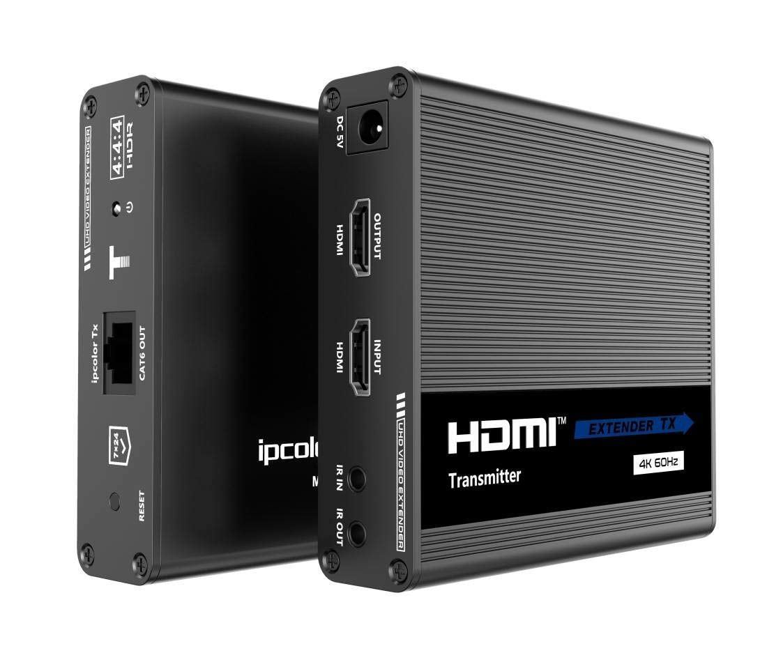 PremiumCord Extensor HDMI 4K a 70 m a través de Cable de Pares Cat6, Cat6A, Cat7, emisor y Receptor de Infrarrojos, HDMI 2.0, ARC, resolución de vídeo Ultra HD 4K @ 60 Hz
