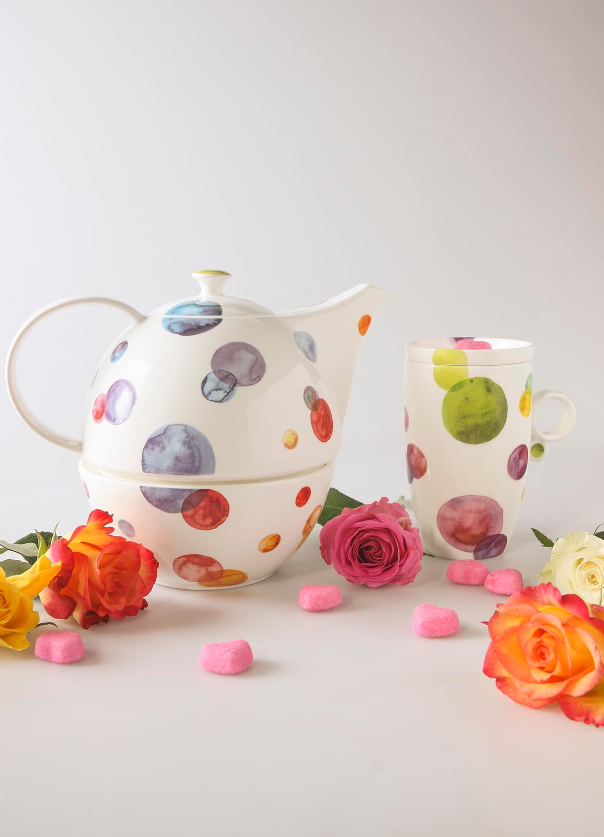 Goebel Colori Table Ware 23-123-37-1 - Tetera con calentador (porcelana, 19 x 16 cm)