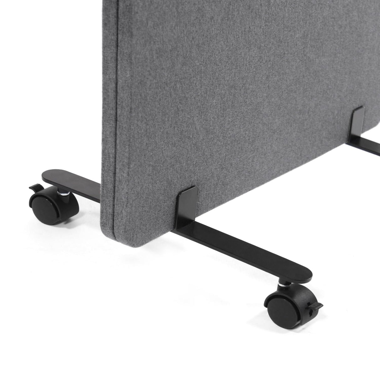 hjh OFFICE 891006 Tabique acústico FLEXMIUT 177 x 60 cm, Juego de 2, Separador de Espacios, con Ruedas y Deslizadores, Tejido Gris Oscuro