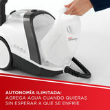 Polti Vaporetto Smart 120, Limpiador a Vapor con Caldera, 4 Bares de Presión, Potencia Máxima 1500 W, Depósito Extraíble de 2 L, Calentamiento en 2 Minutos, 14 Accesorios incluidos, Blanco y Negro