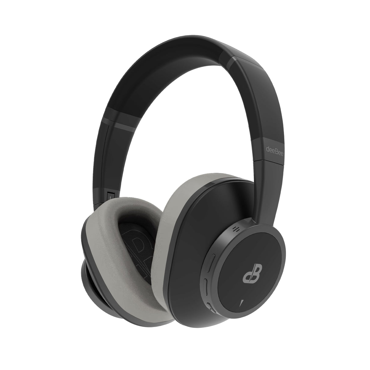 DeeBee dB-Pulse - Auriculares Over-Ear, cancelación Activa del Ruido -35 dB, Bluetooth 5.2, 40 Horas de autonomía, Negro, con Almohadilla Intercambiable