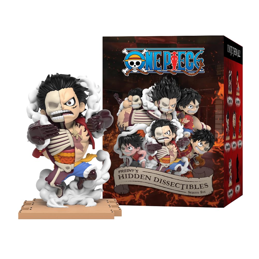 Mighty Jaxx Hidden Dissectibles diseñados por Freeny: One Piece Serie 6 (edición Luffy Gears) | Bandeja precintada de 6 Unidades, no Contiene duplicados | Cajas misteriosa