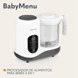 LIONELO BABYMENU Procesador de Alimentos para Bebés Multifuncional 300 4 Programas Cocer al Vapor, Batir Calentar Descongelar, Recetas Online