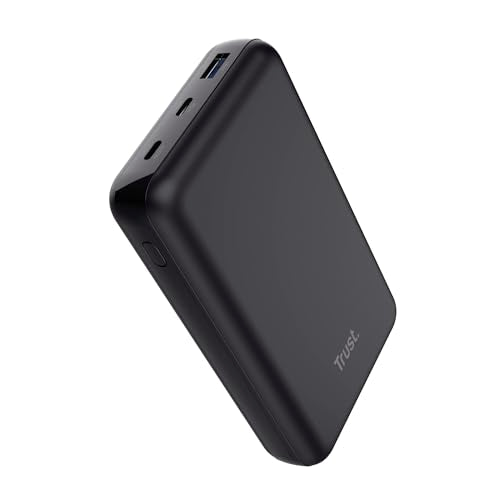 Trust Laro Power Bank 20000mAh 100W para Portátil 2X USB-C 1x USB-A, Batería Externa Carga Rapida, Cargador Portátil Powerbank iPhone Macbook iPad Steam Deck Xiaomi DELL ASUS Lenovo HP