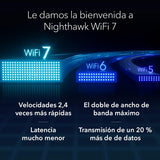 NETGEAR Router WiFi 7 Nighthawk (RS100), Velocidad inalámbrica BE3600 (hasta 3.6 Gbps), Cobertura de hasta 135 m² para 50 Dispositivos, Puerto de Internet de 2,5 G, WiFi 7, 3.6 Gbps