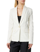 Pinko Ghera-Chaqueta de Lino elástico con botón Efecto nácar Blazer, Z07_Blanco Seda, 44 para Mujer