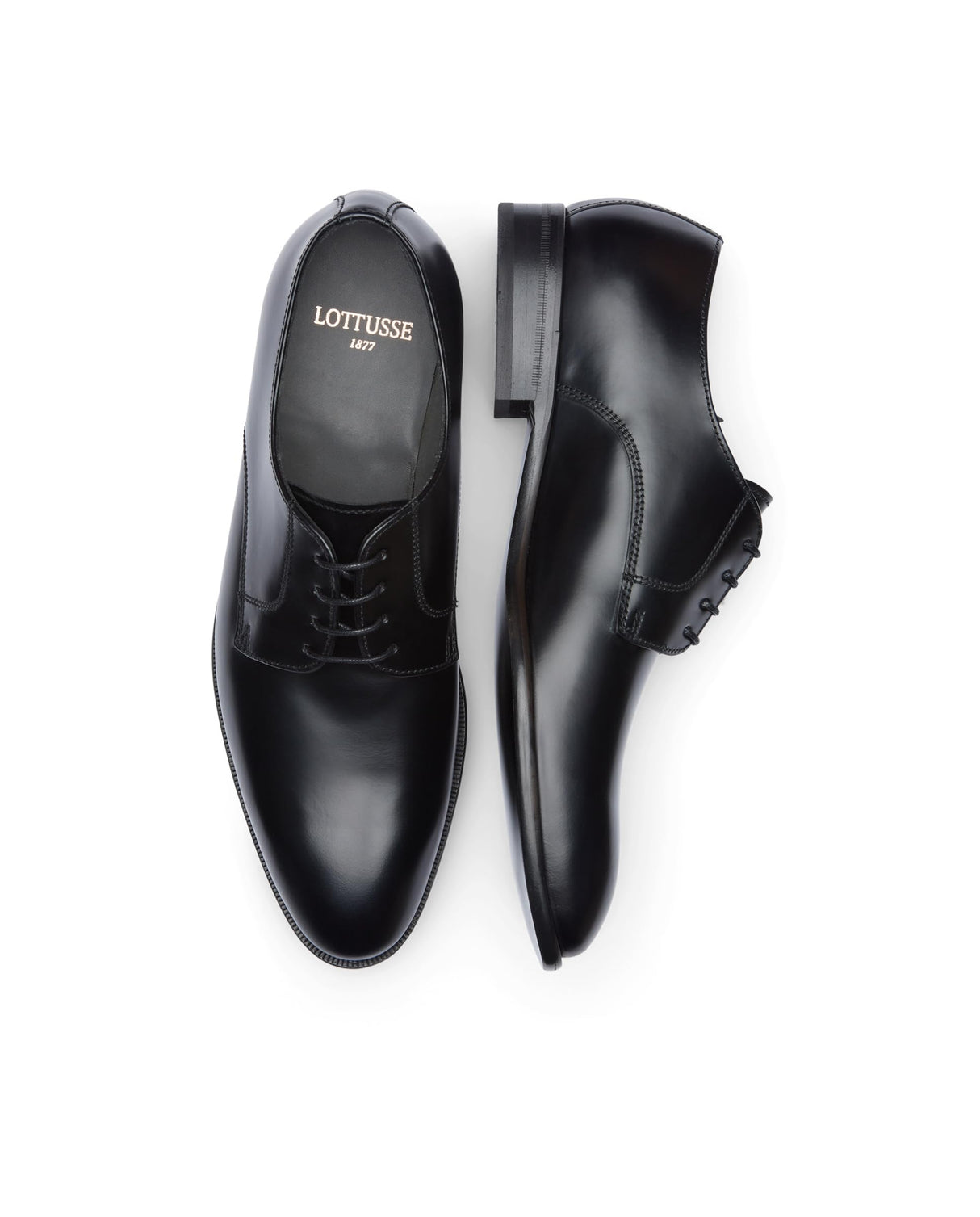 Lottusse L5881, Zapatos de Cordones Derby Hombre, Negro (Slimer Negro 000), 45 EU