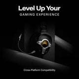 Meters M-Level-UP, Auriculares para Juegos, Sonido Envolvente 7.1, micrófono Desmontable, potentes Controladores de 50 mm, Control Remoto en línea, RGB Personalizado Brillante y VU único, Compatible