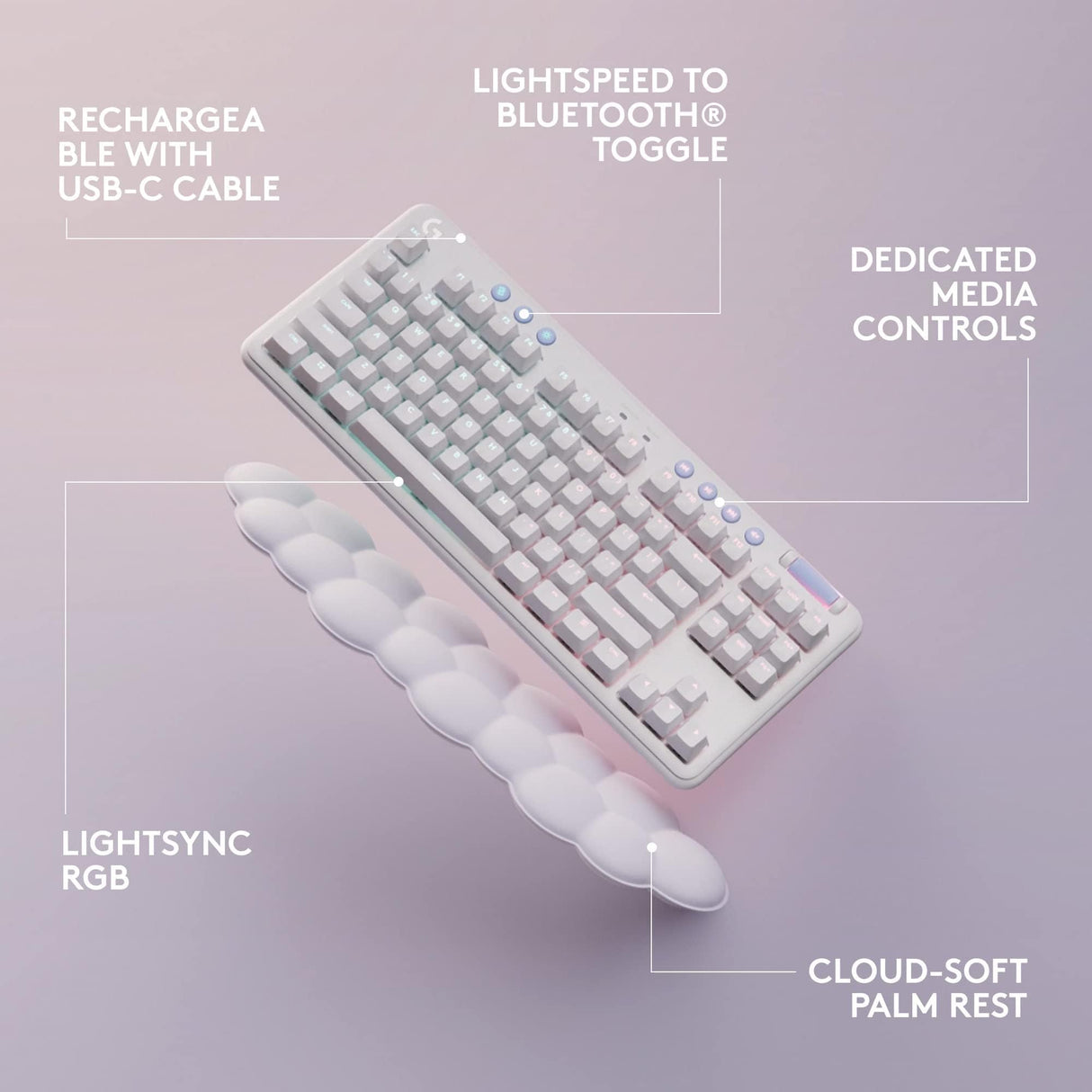 Logitech Klawiatura Aurora G715 Tactile, Bluetooth, USB (920-010465)