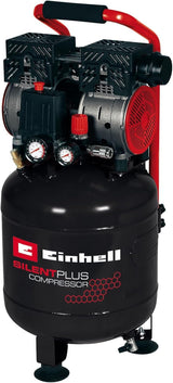 Einhell Compresor TE-AC 24 Silent (compresor silencioso con 750 W, máx. 8 bar, motor exento de aceite y servicio, depósito de 24 l, manómetro y acoplamiento rápido, válvula de seguridad)