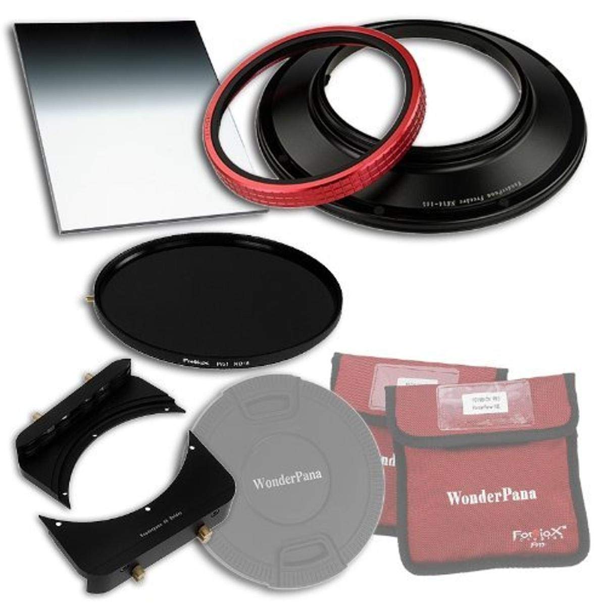 WonderPana 66 FreeArc Esenciales ND 0.9 BS - Adaptador de Filtros 145mm y 6.6x8.5, Tapa de Lente, 6.6x8.5" 0.6 Filtro de Densidad Neutra Degradado de Borde Duro y ND16 145mm Filtro de Densidad Neutra para el Lente Nikon 14mm AF Nikkor f/2.8D ED (Fotograma