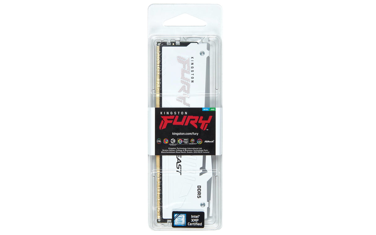 Kingston FURY Beast Blanco RGB EXPO 16GB 6000MT/s DDR5 CL30 DIMM Memoria gamer para Ordenadores de sobremesa Módulo único - KF560C30BWEA-16