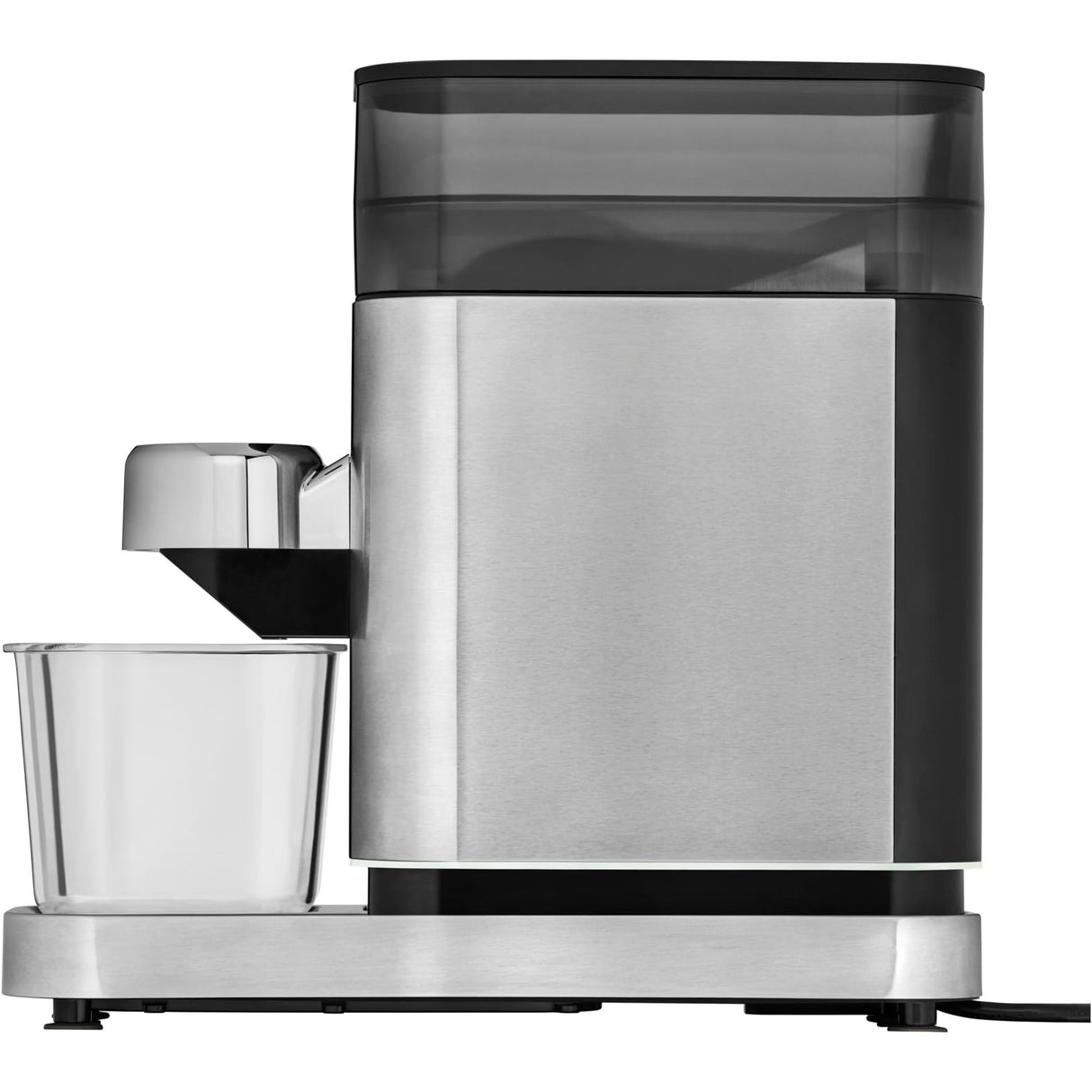 WMF Lumero - Molinillo de café espresso eléctrico, 150 W, botones táctiles LED, 40 grados de molienda, contenedor de harina de café, acero inoxidable Cromargan mate