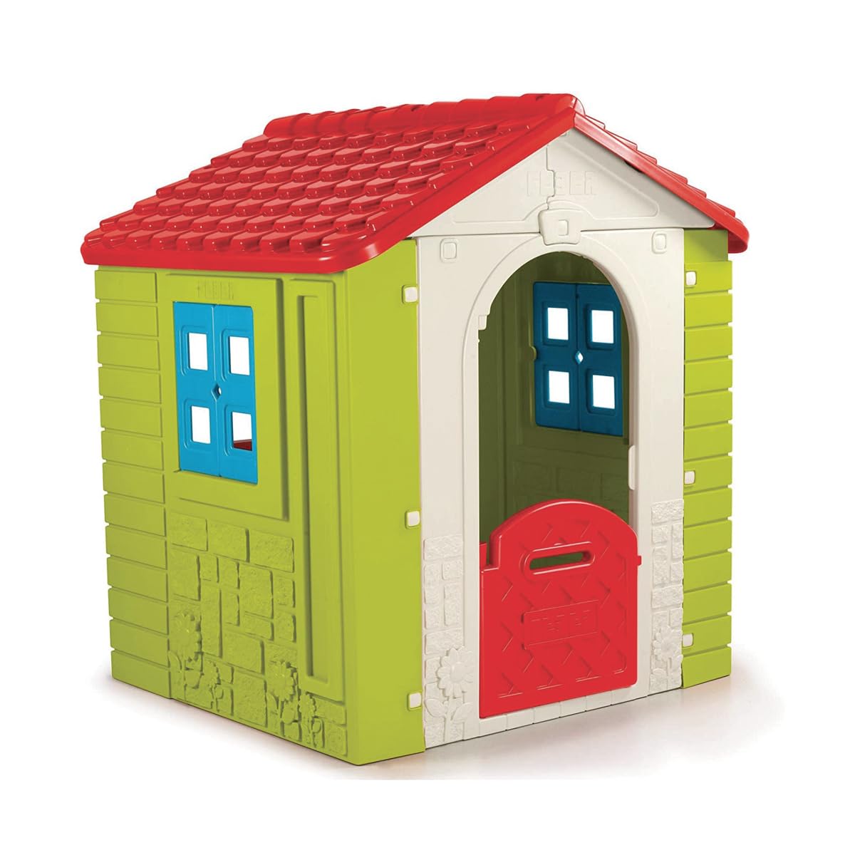 FEBER - Wonder House, Casita Wonder con Puerta, Buzón, Balcón Trasero y 2 Ventanas, Sistema Anti-UV Que da Resistencia al Color y Plástico, Fácil Montaje, para Niños de 2 a 7 años, Famosa (800013046)