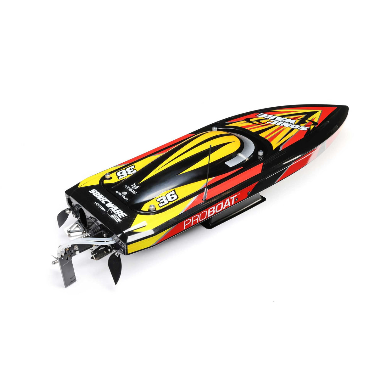 Pro Boat Sonicwake V2 PRB08032V2T1 - Pilas de 36 Pulgadas sin escobillas para Barco RC sin escobillas y Cargador no Incluido Negro