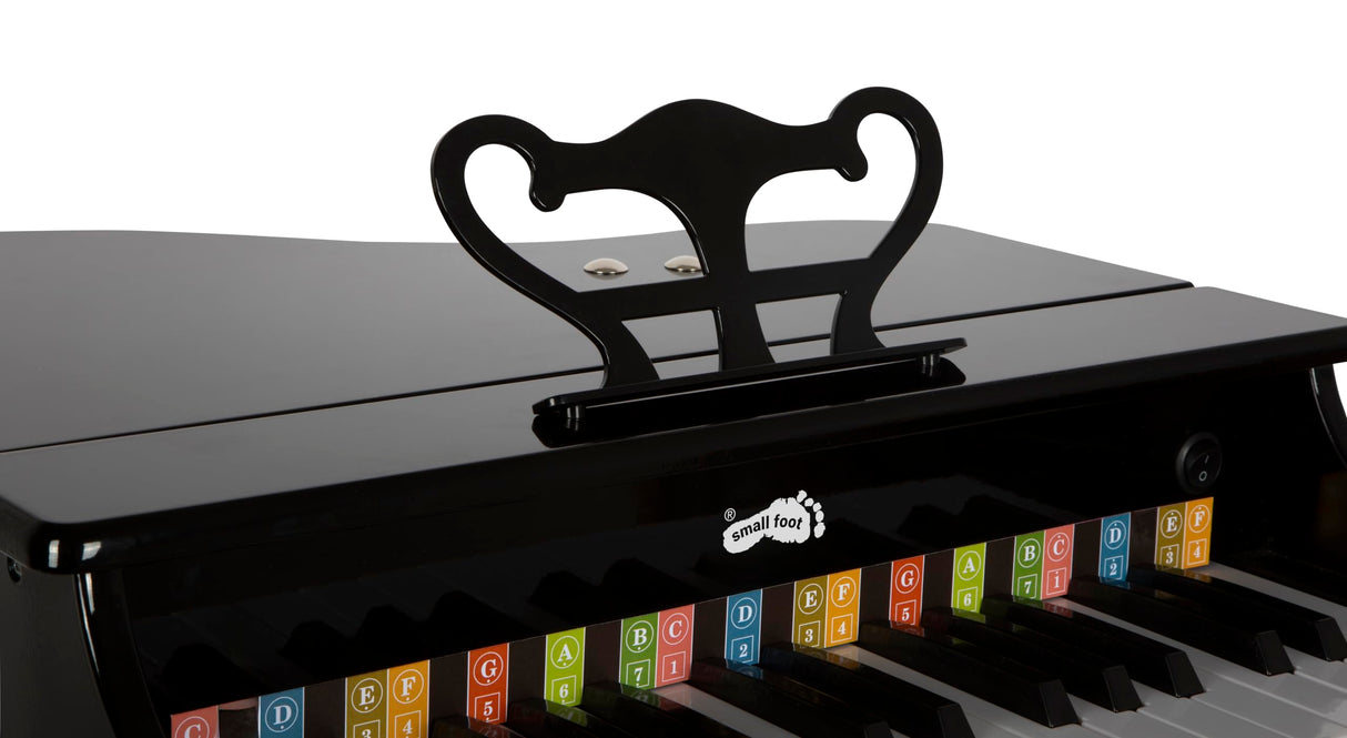 small foot Cola Infantil, Piano electrónico de Madera con Taburete, niños a Partir de 3 años, 12622, Color Black
