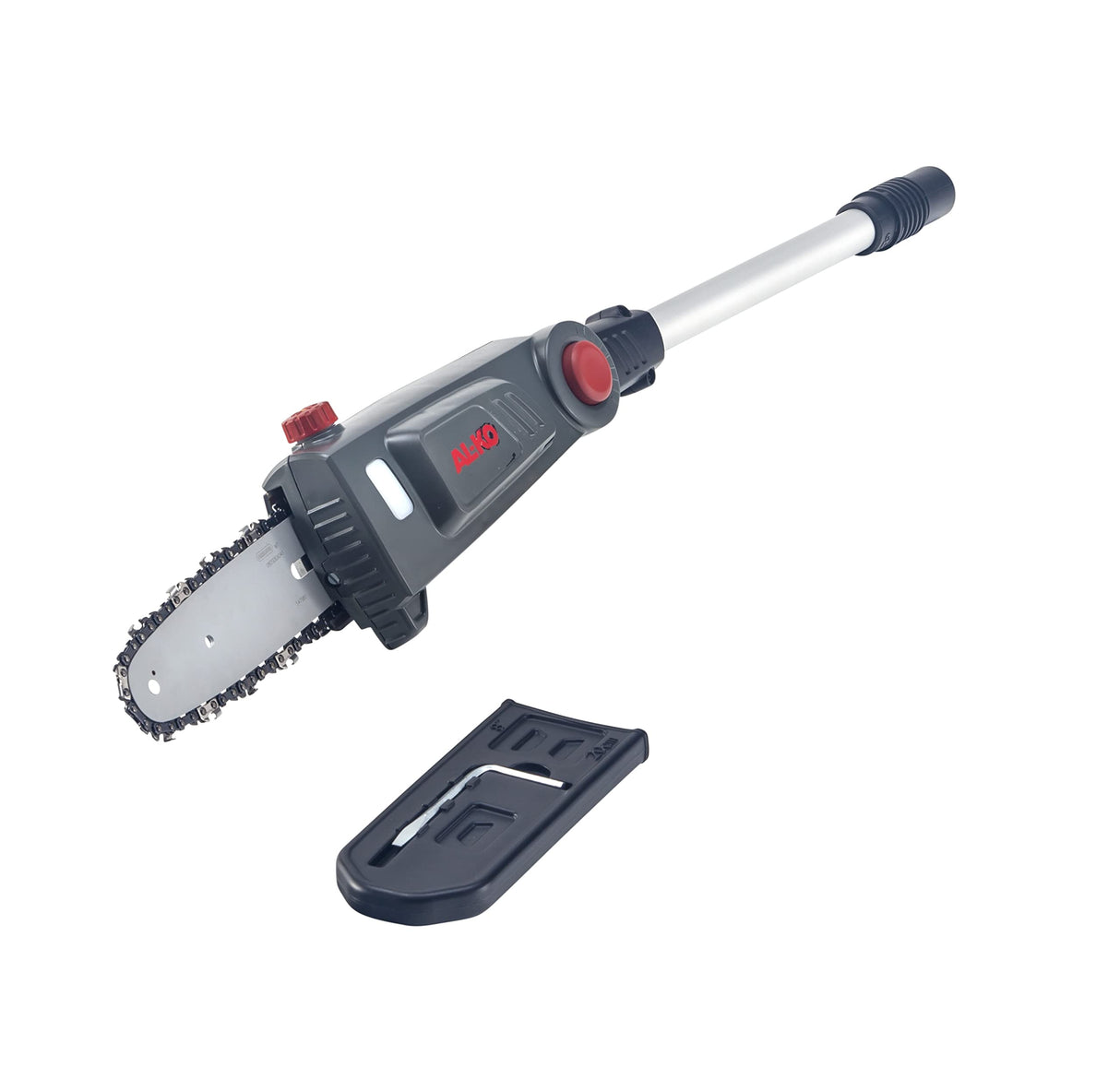 AL-KO Podadora CSA 1820, batería de ion de litio de 18 V (batería y cargador incluidos), 20 cm de longitud, 3,7 m/s, velocidad de la cadena, ajuste de ángulo de 125 grados.