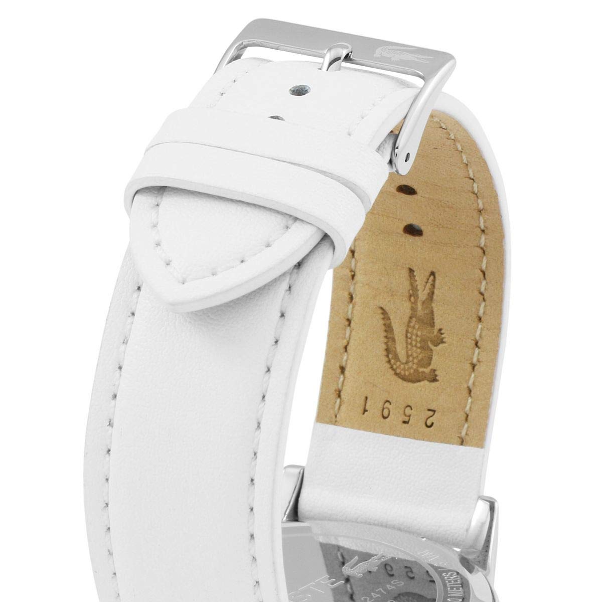 Lacoste Reloj Analógico de Cuarzo para Mujer Colección Victoria con Correa de Cuero Blanca - 2000822
