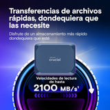 Crucial X10 8TB SSD Externo Portátil, hasta 2100MB/s, USB-C 3.2 Gen2, Clasificación IP65 de resistencia al agua y al polvo, Disco Duro Sólido Externo, Azul Mate - CT8000X10SSD9-02